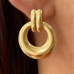 COLAR FITA FINA CÍRCULO ZIRCÔNIAS DOURADO AÇO 316L⭐️