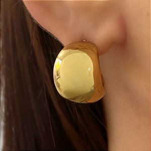 ANEL ALIANÇA GROSSA BOLEADA DOURADO AÇO 316L⭐️