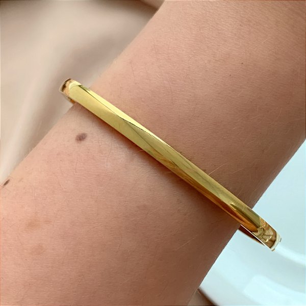 PULSEIRA / BRACELETE FIO LISO FINO DOURADO AÇO 316L⭐️