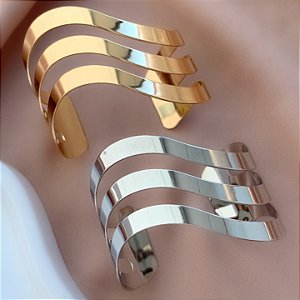PULSEIRA / BRACELETE FIOS ONDULADOS ESTREITOS BIJU
